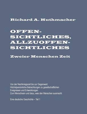 bokomslag Offensichtliches, Allzuoffensichtliches. Zweier Menschen Zeit, Teil 1