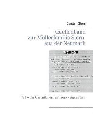 bokomslag Quellenband zur Mllerfamilie Stern aus der Neumark