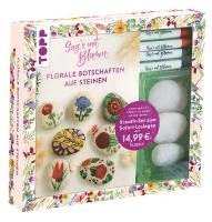 bokomslag Kreativ-Set: Sag's mit Blumen - Florale Botschaften auf Steinen. Mit Anleitungsbuch und Material