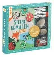 Kreativ-Set: Steine bemalen Kids mit Wackelaugen, Pompons, Anleitungsbuch & Material 1