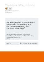 bokomslag Batteriespeicher in Einfamilienhäusern in Verbindung mit der Stromerzeugung aus Photovoltaikanlagen