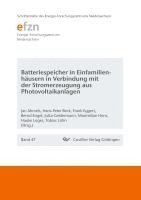 Jan Ahmels - Batteriespeicher in Einfamilienhäusern in Verbindung mit der Stromerzeugung aus Photovoltaikanlagen, Häftad