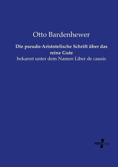 bokomslag pseudo-Aristotelische Schrift über das reine Gute