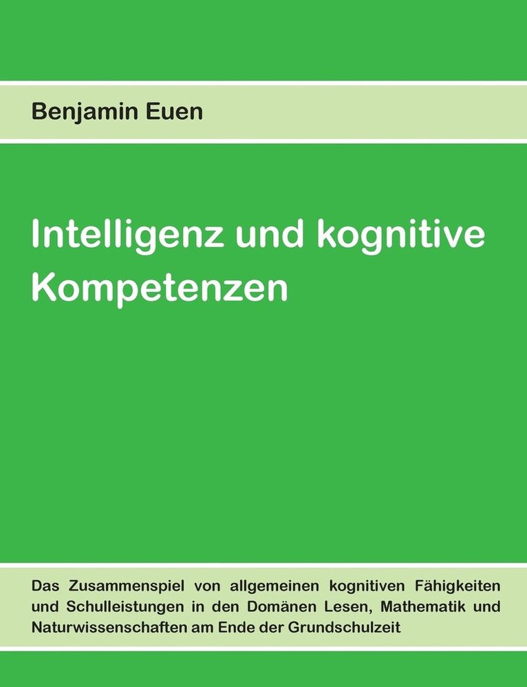 Intelligenz und kognitive Kompetenzen 1