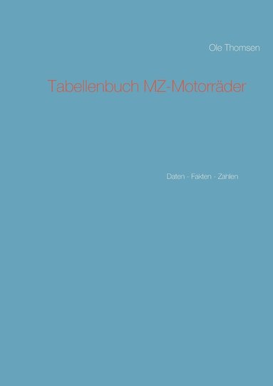 bokomslag Tabellenbuch MZ-Motorrader