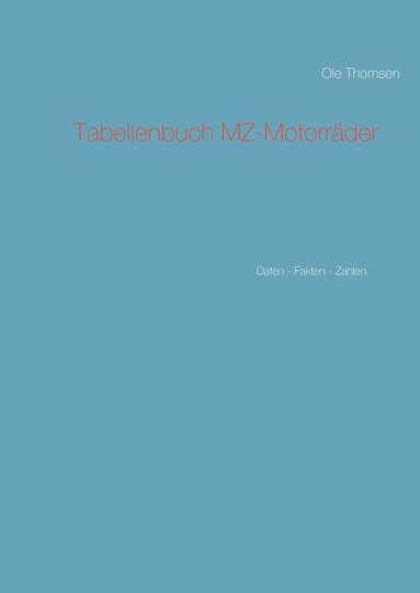 bokomslag Tabellenbuch MZ-Motorräder