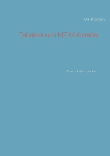 bokomslag Tabellenbuch MZ-Motorrder