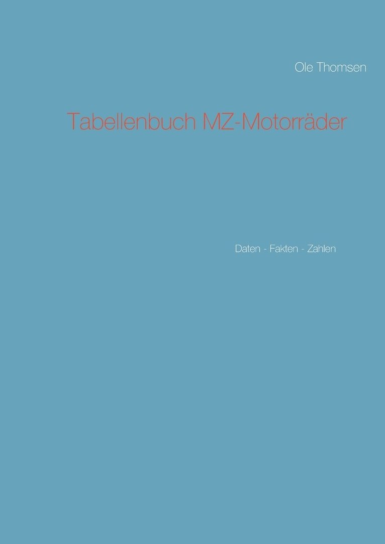 Tabellenbuch MZ-Motorrader 1
