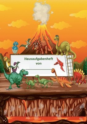 bokomslag Hausaufgabenheft Dino-Design