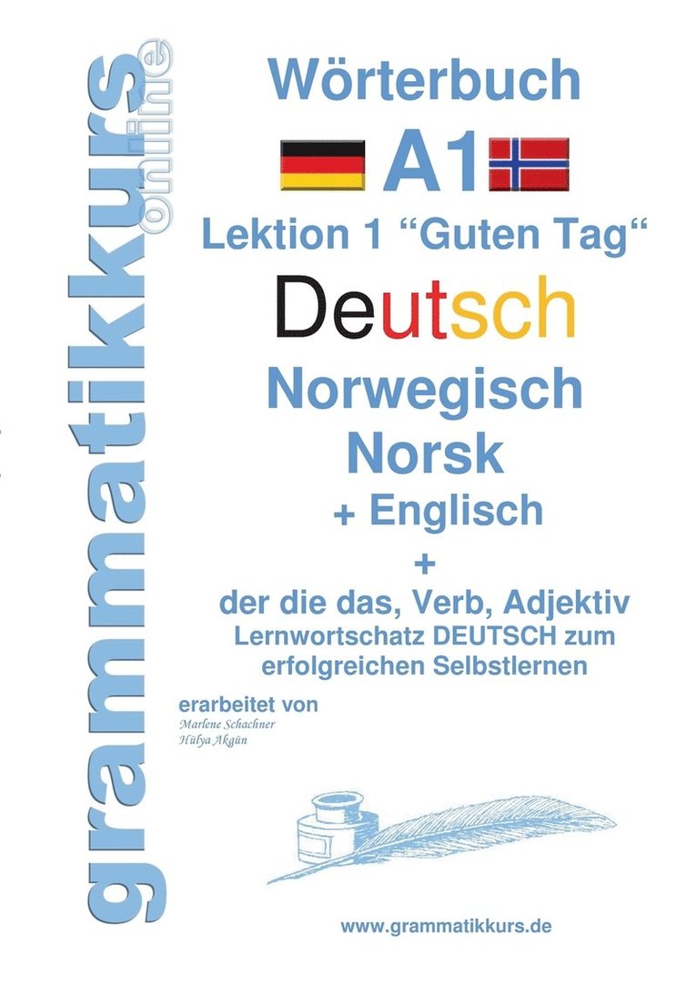 Wrterbuch Deutsch - Norwegisch - Englisch Niveau A1 1