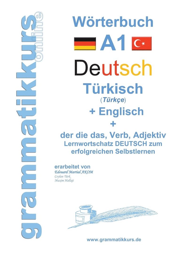 Wörterburch Deutsch - Türkisch Englisch A1