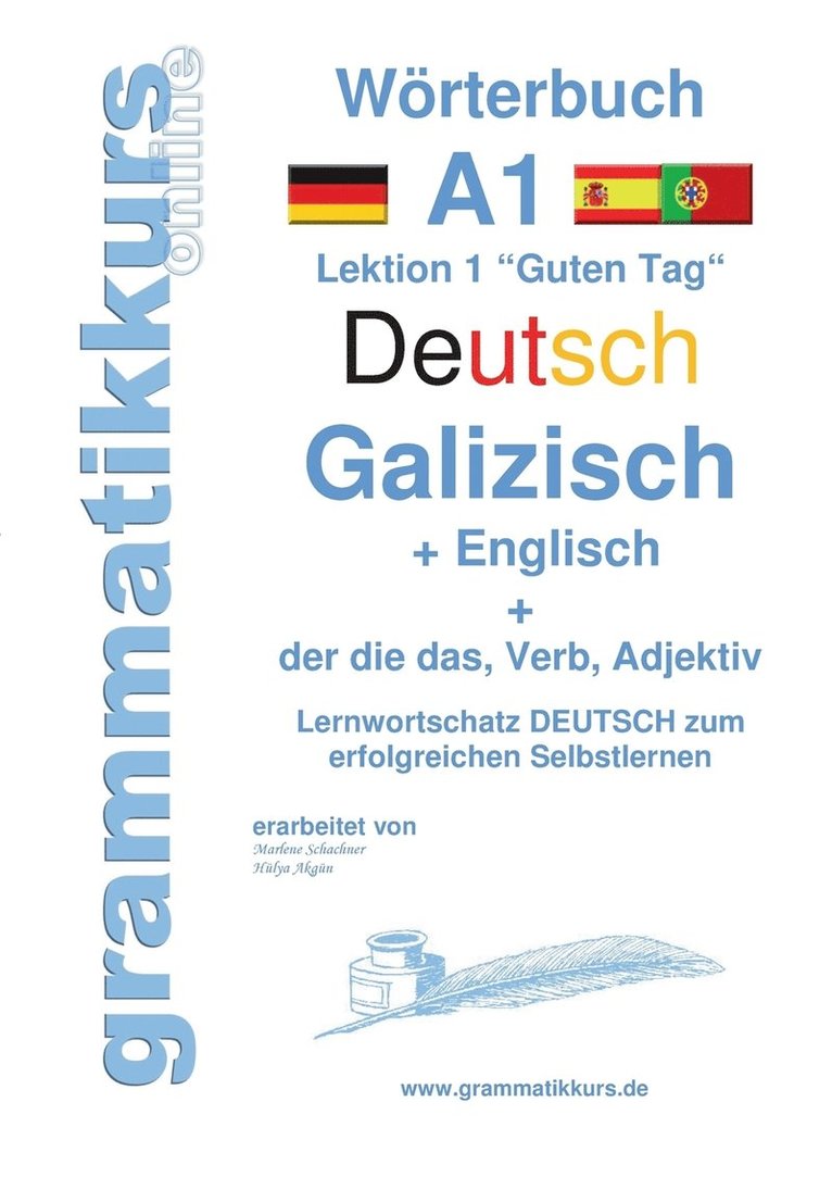 Wrterbuch Deutsch - Galizisch - Englisch Niveau A1 1