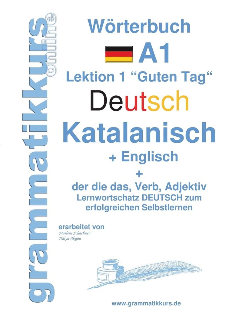 Wörterbuch Deutsch - Katalanisch - Englisch Niveau A1