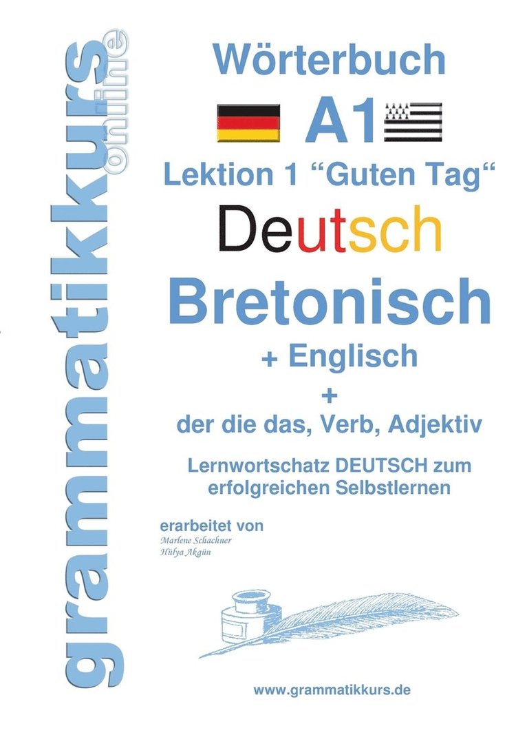 Wörterbuch Deutsch - Bretonsich - Englisch Niveau A1