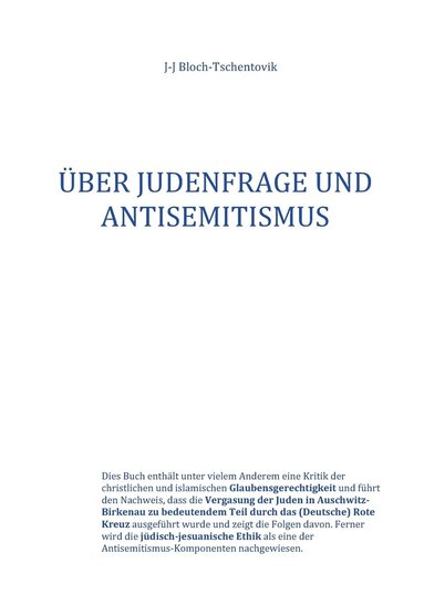 bokomslag Über Judenfrage und Antisemitismus