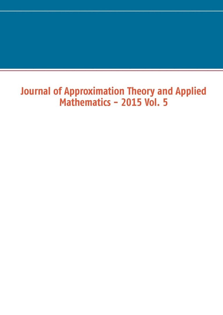 Journal of Approximation Theory and Applied Mathematics - 2015 Vol. 5