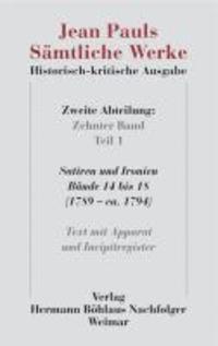 bokomslag Jean Pauls Sämtliche Werke. Historisch-kritische Ausgabe