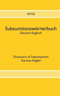 bokomslag Subsumtionswrterbuch Deutsch-Englisch
