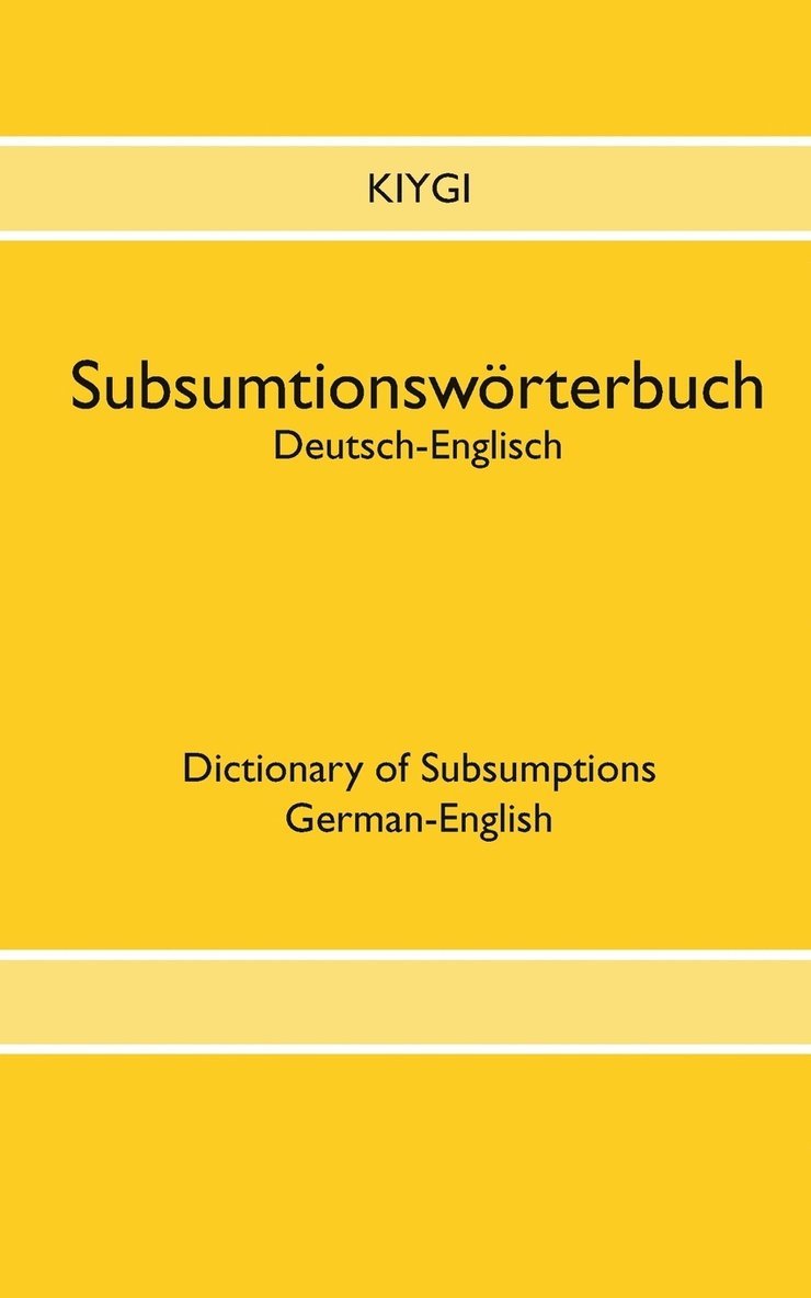 Subsumtionswrterbuch Deutsch-Englisch 1