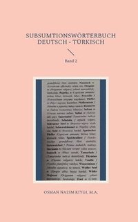 bokomslag Subsumtionswörterbuch Deutsch - Türkisch