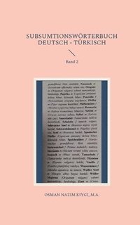 bokomslag Subsumtionswrterbuch Deutsch - Trkisch