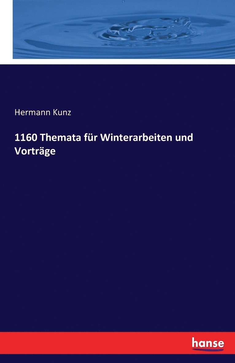 1160 Themata fr Winterarbeiten und Vortrge 1