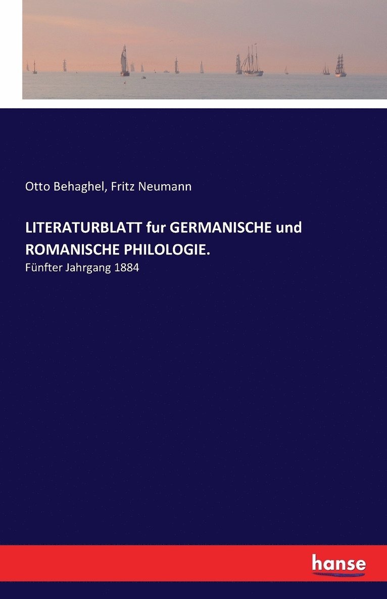 LITERATURBLATT fur GERMANISCHE und ROMANISCHE PHILOLOGIE. 1