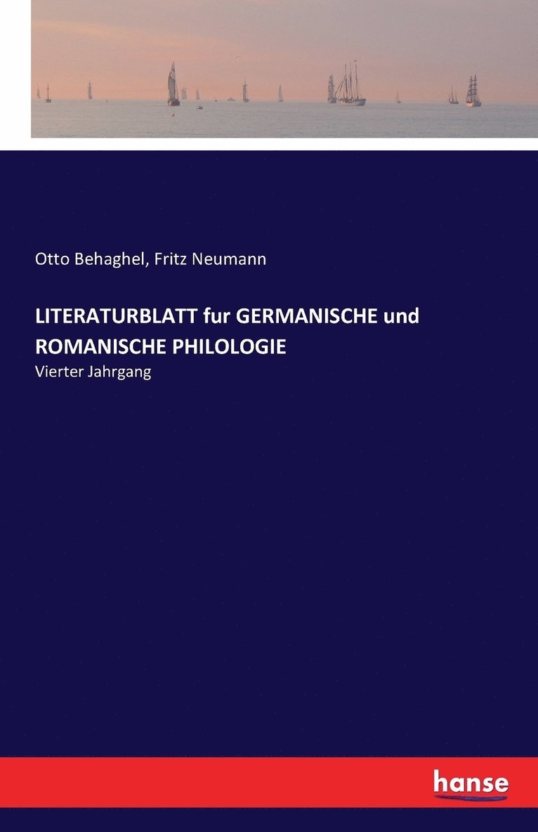 LITERATURBLATT fur GERMANISCHE und ROMANISCHE PHILOLOGIE 1