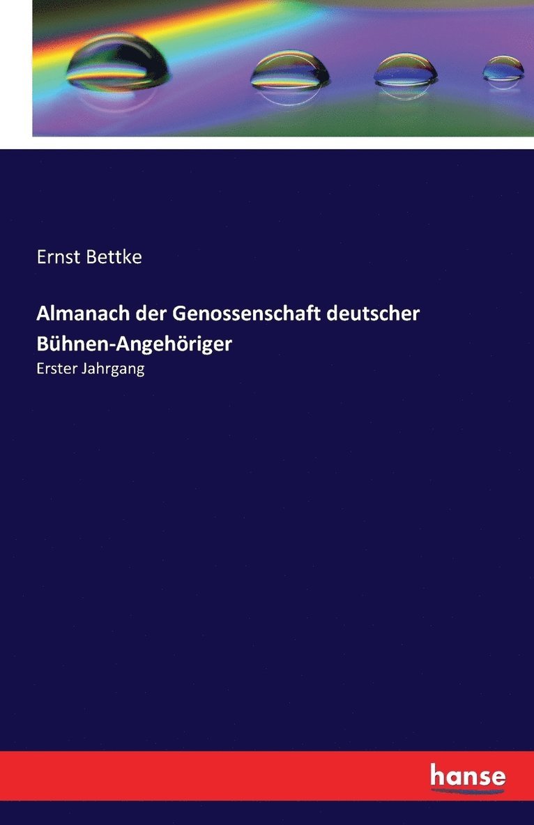 Almanach der Genossenschaft deutscher Bhnen-Angehriger 1