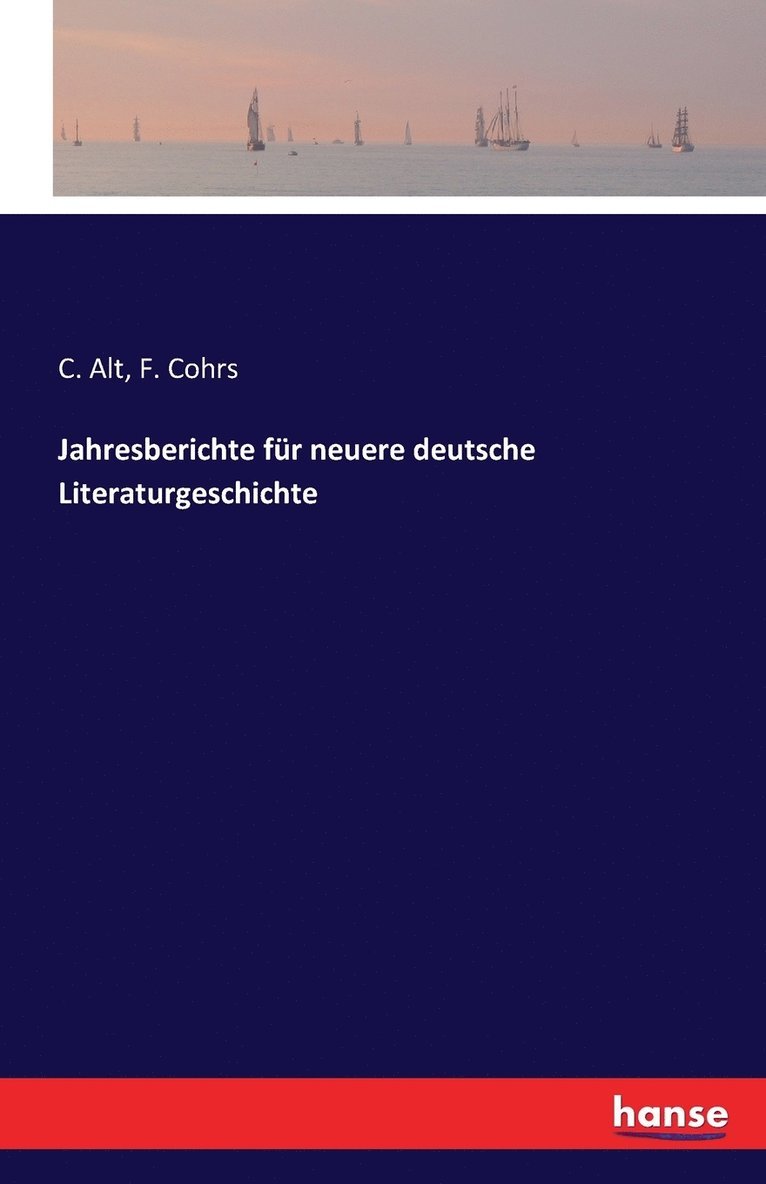 Jahresberichte fr neuere deutsche Literaturgeschichte 1