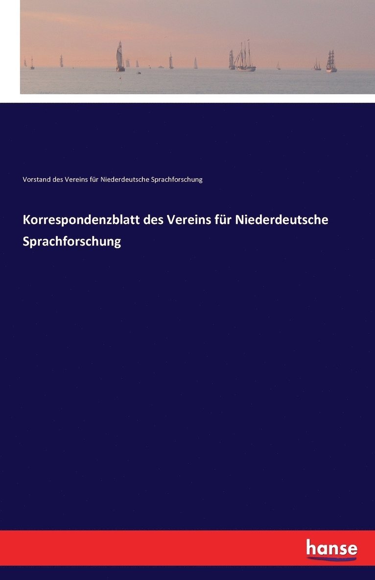 Korrespondenzblatt des Vereins fur Niederdeutsche Sprachforschung 1