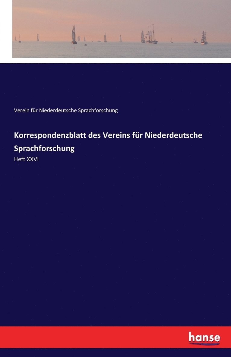 Korrespondenzblatt des Vereins für Niederdeutsche Sprachforschung
