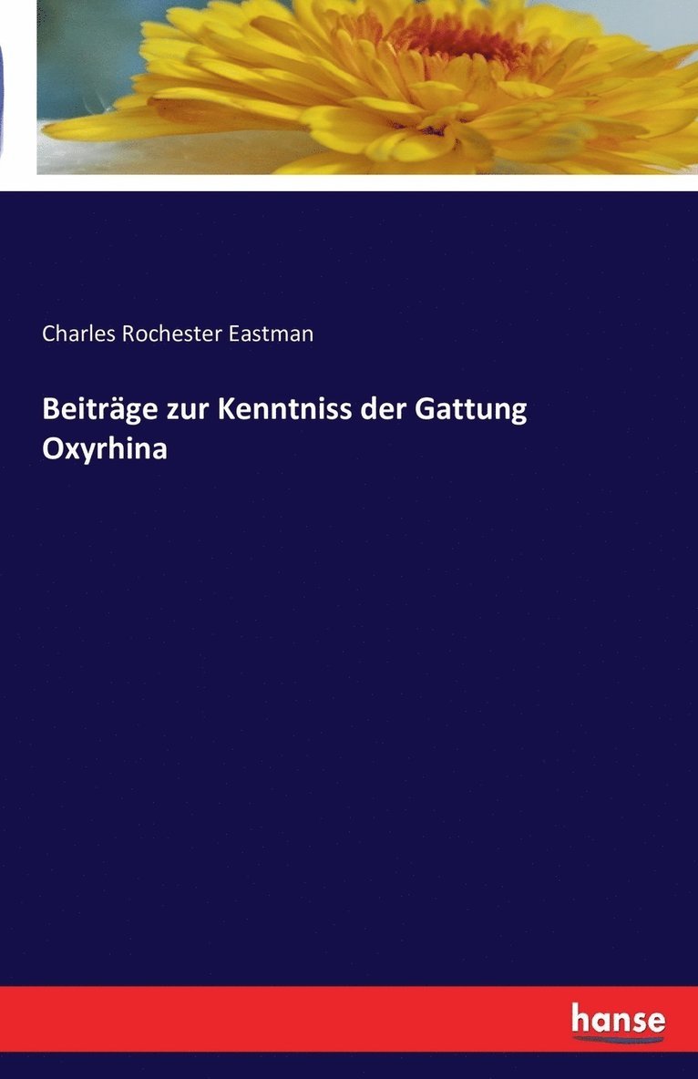 Beitrge zur Kenntniss der Gattung Oxyrhina 1