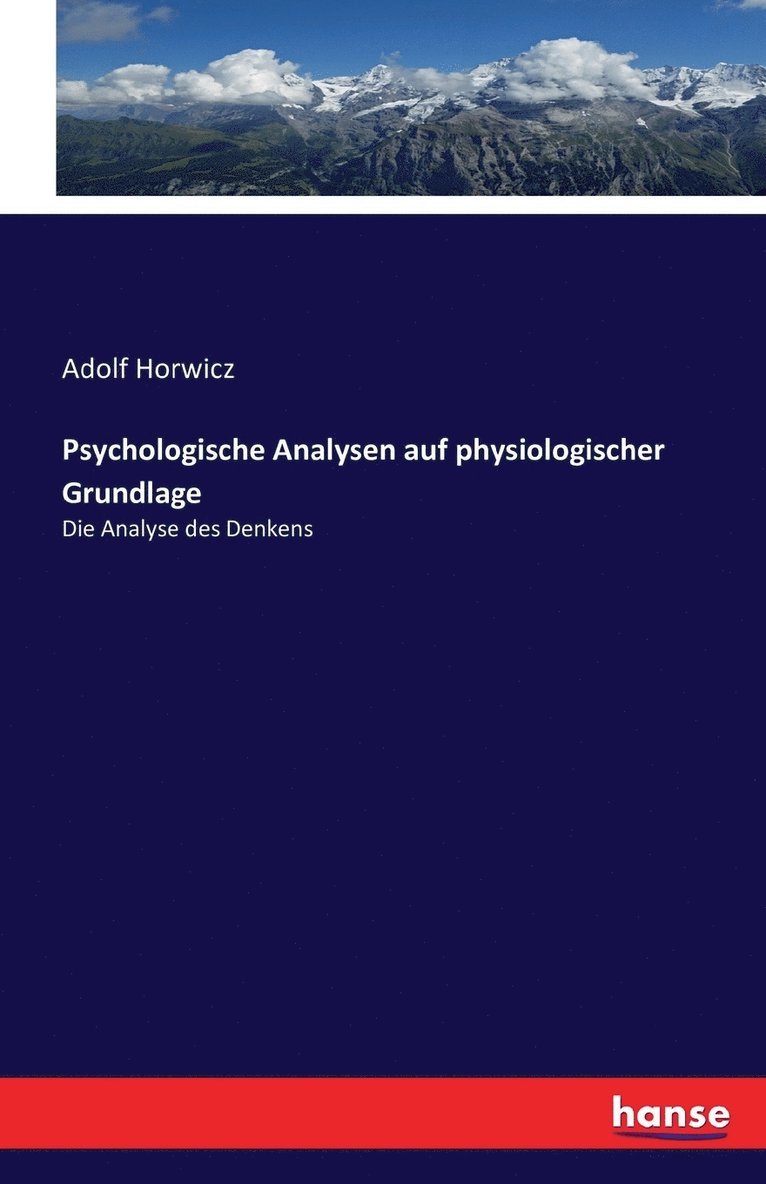 Psychologische Analysen auf physiologischer Grundlage 1