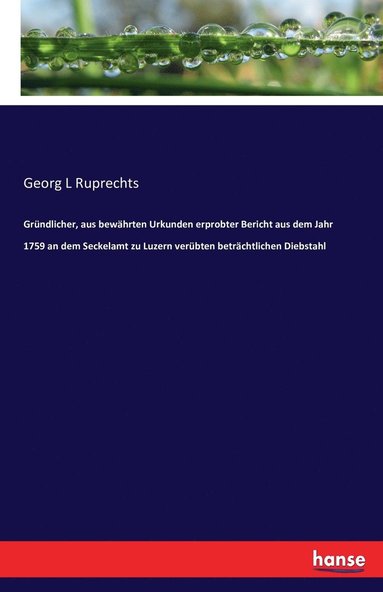 bokomslag Grndlicher, aus bewhrten Urkunden erprobter Bericht aus dem Jahr 1759 an dem Seckelamt zu Luzern verbten betrchtlichen Diebstahl