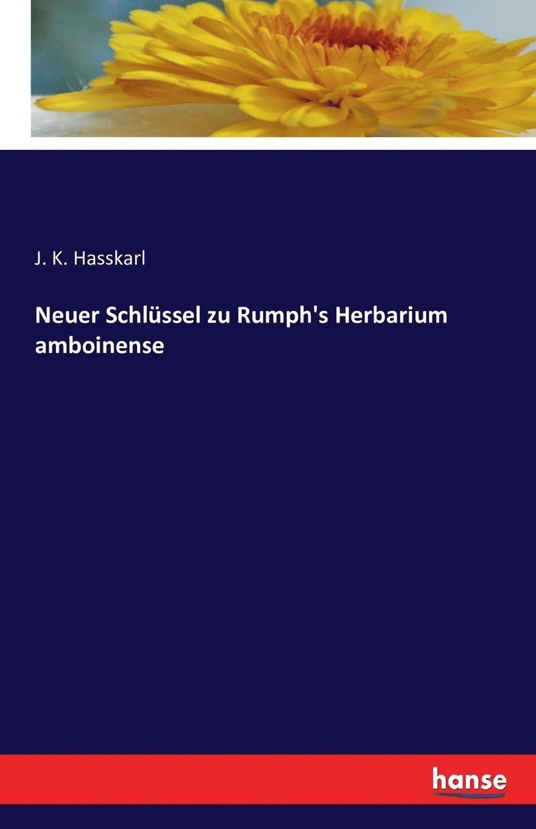 Neuer Schlüssel zu Rumph's Herbarium amboinense