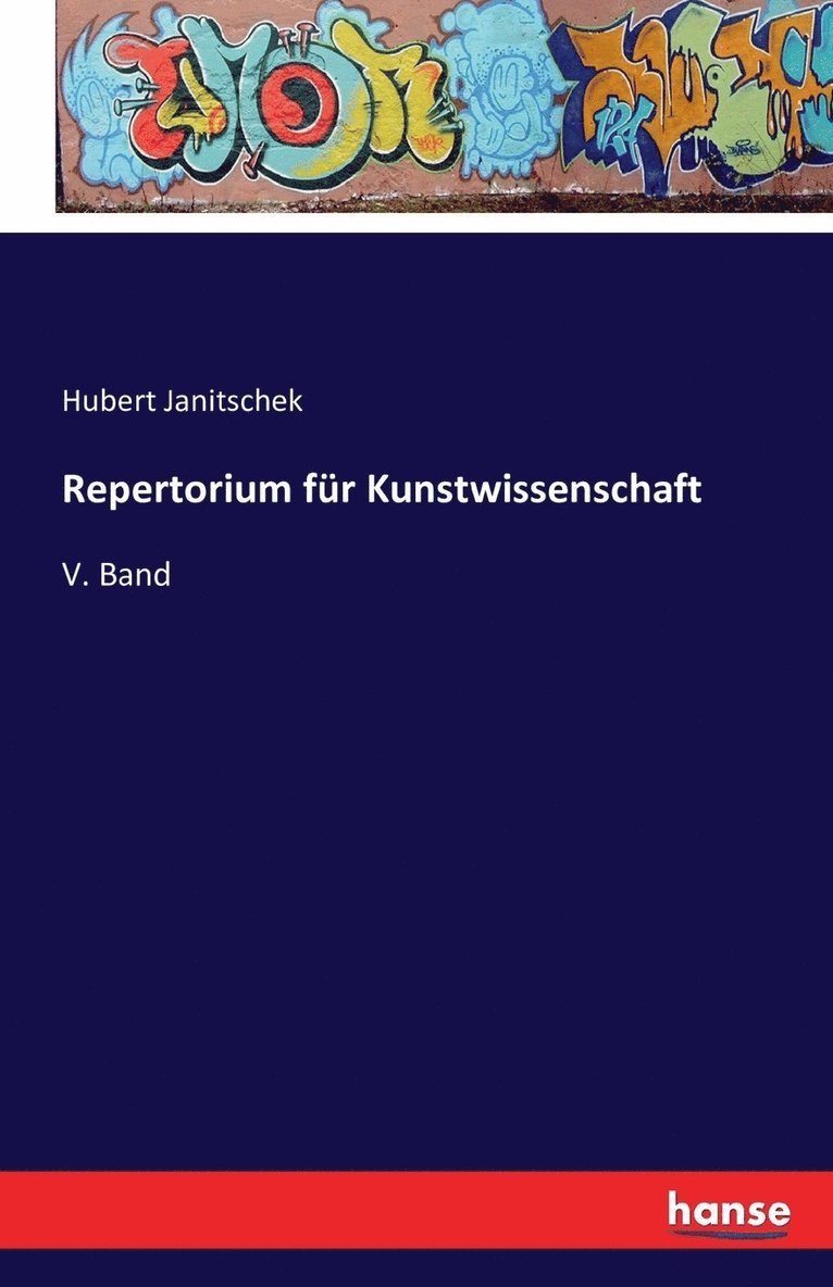 Hubert Janitschek - Repertorium für Kunstwissenschaft, Häftad