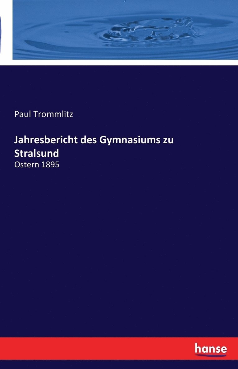 Jahresbericht des Gymnasiums zu Stralsund 1