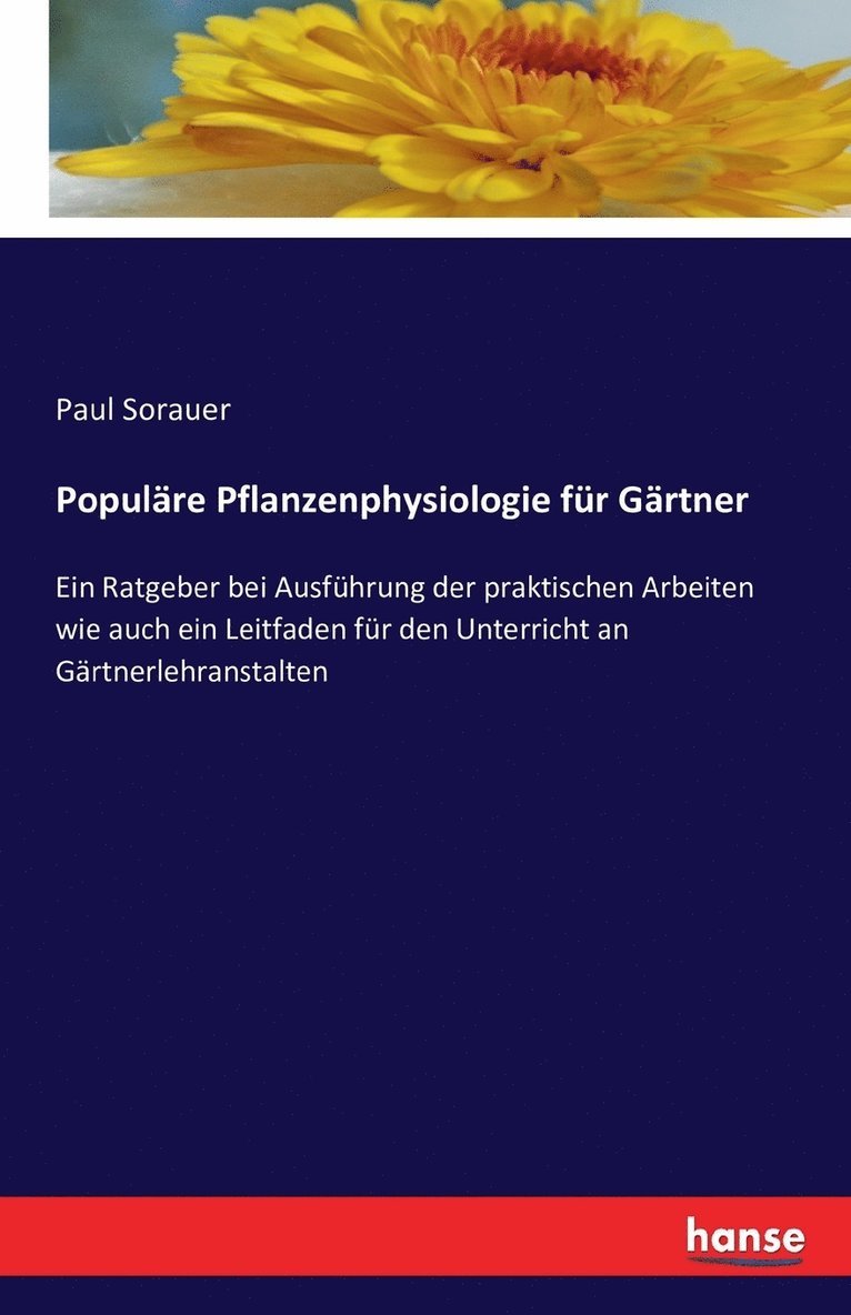 Populre Pflanzenphysiologie fr Grtner 1