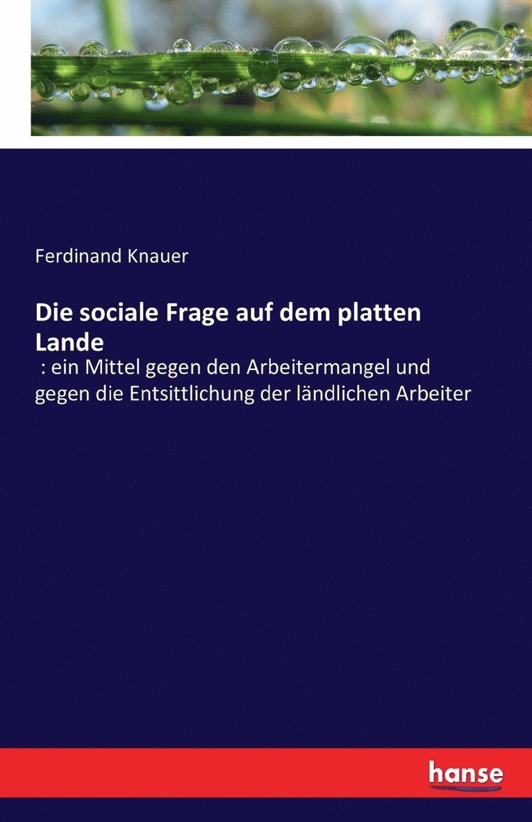 Ferdinand Knauer - sociale Frage auf dem platten Lande, Häftad