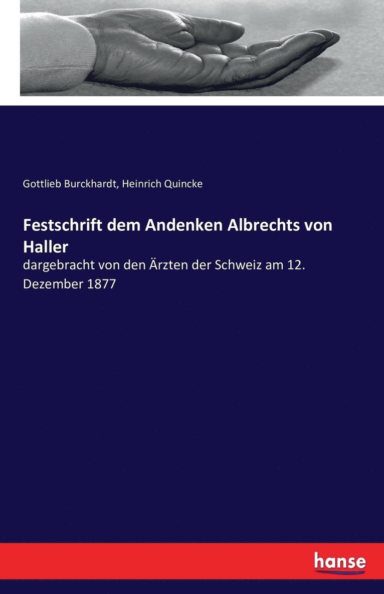Festschrift dem Andenken Albrechts von Haller 1