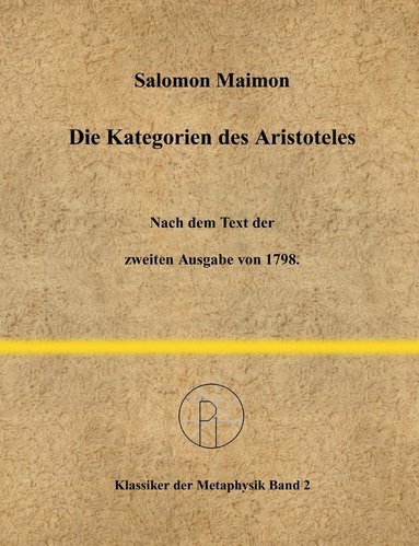 bokomslag Kategorien des Aristoteles