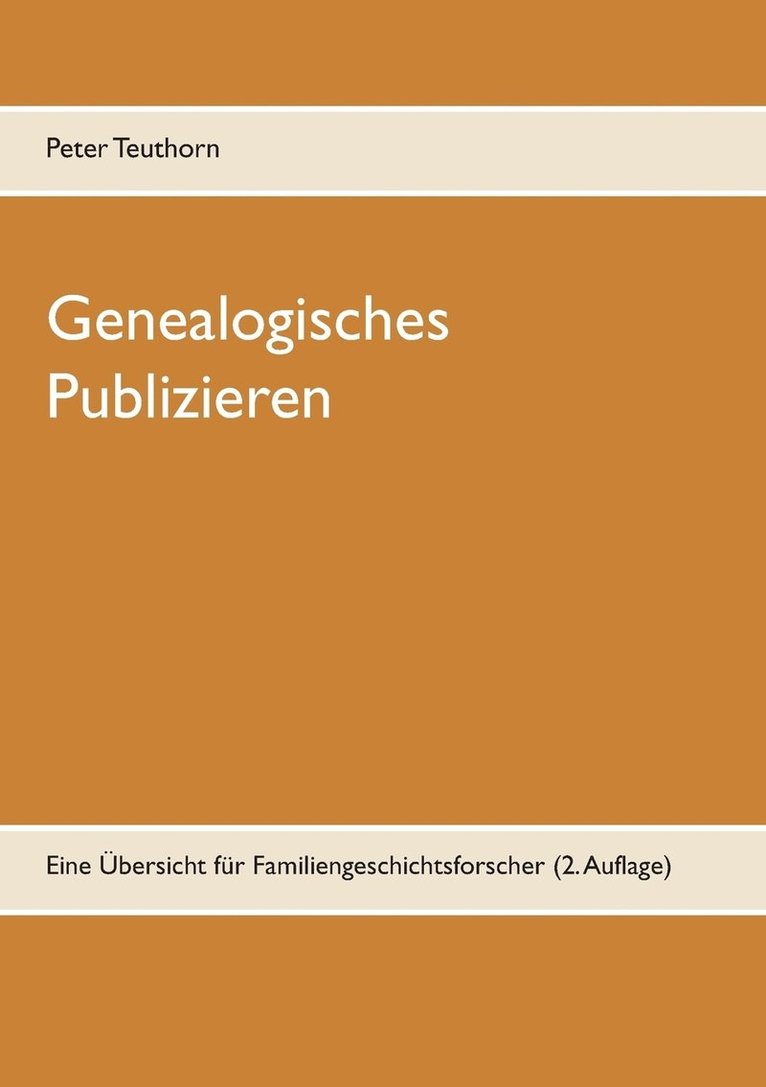 Genealogisches Publizieren 1