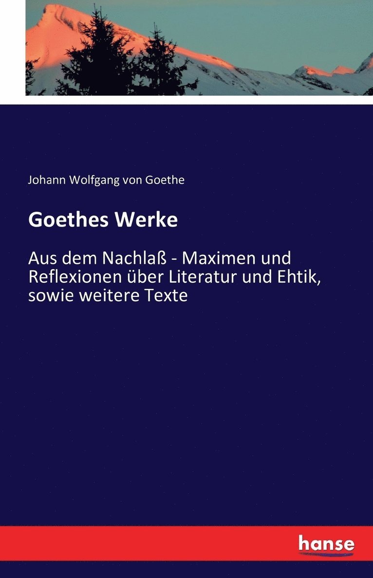 Goethes Werke 1