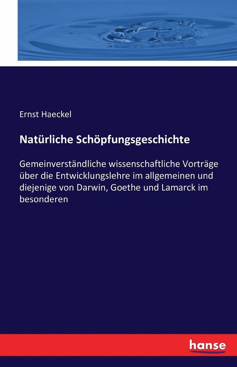 Natürliche Schöpfungsgeschichte 1