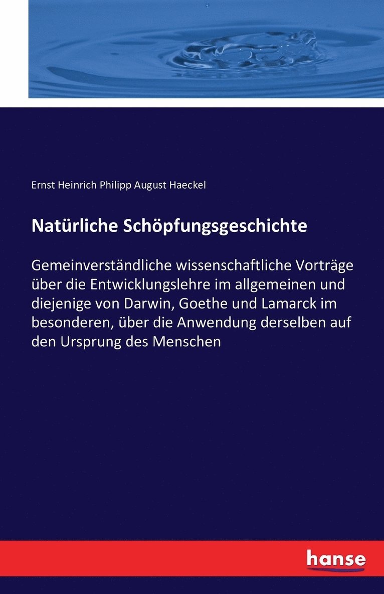 Natürliche Schöpfungsgeschichte 1