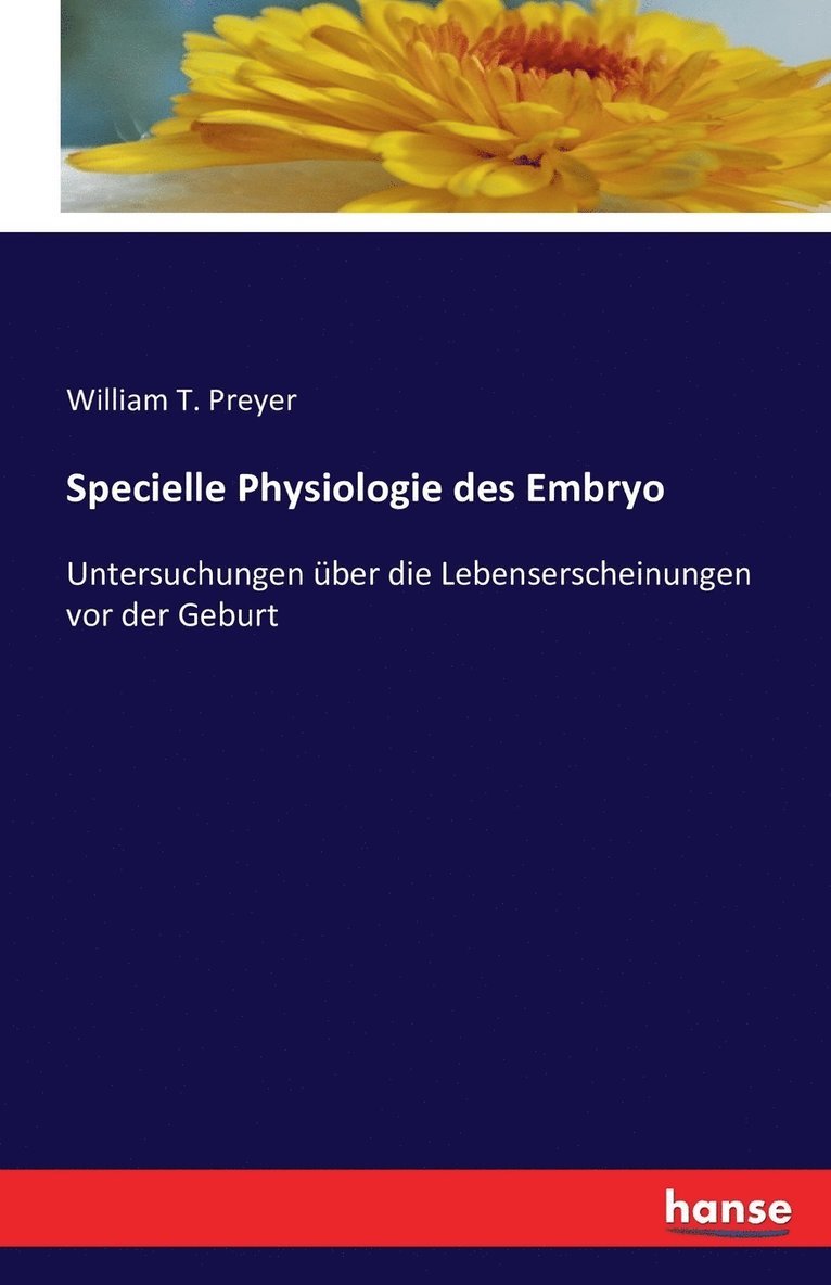 Specielle Physiologie des Embryo 1