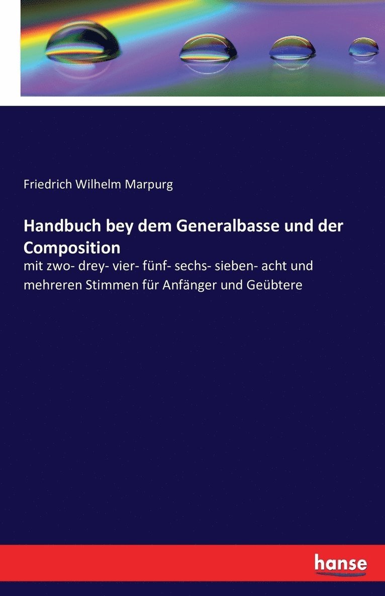 Handbuch bey dem Generalbasse und der Composition 1