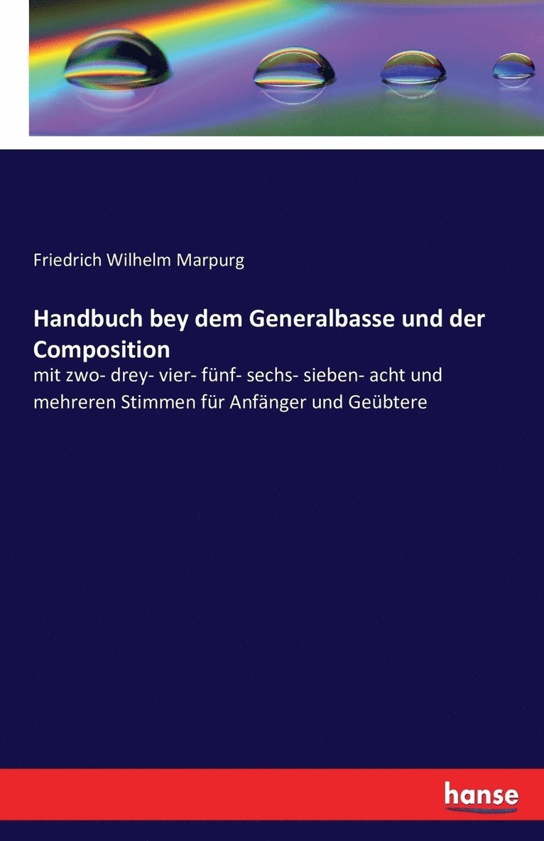 Handbuch bey dem Generalbasse und der Composition