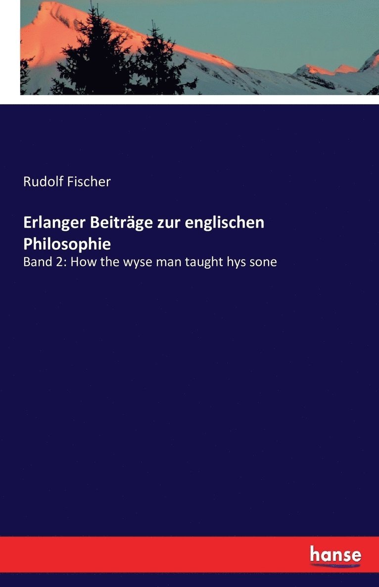 Erlanger Beitrge zur englischen Philosophie 1